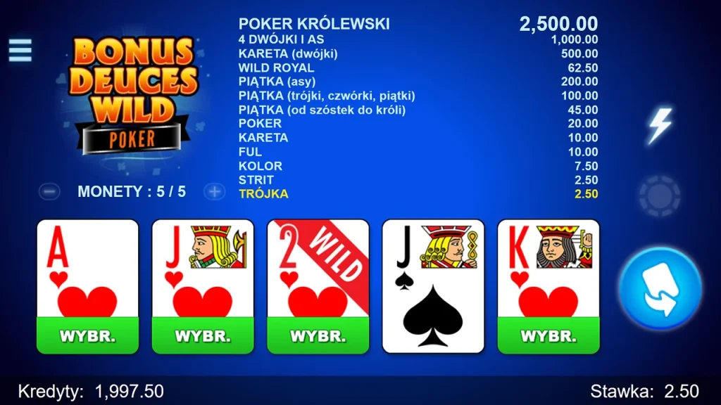 Bonus Deuces Wild Darmowa Gra