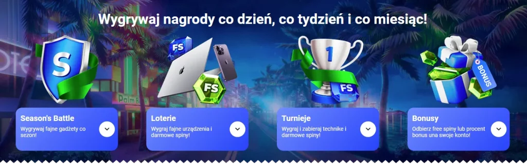 Wygrywaj nagrody co dzień, co tydzień i co miesiąc!