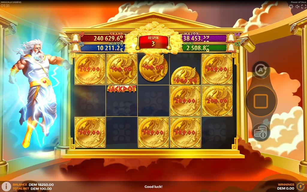 Power of Zeus Powtarzane Obroty Power of Zeus Powtarzane Obroty