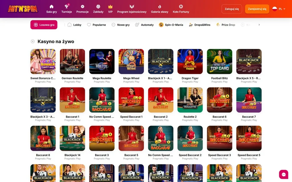 HitNSpin Z Krupierem Na Zywo