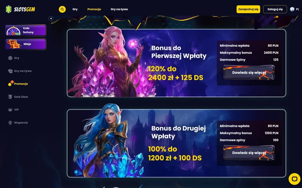 SlotsGem Bonus Powitalny