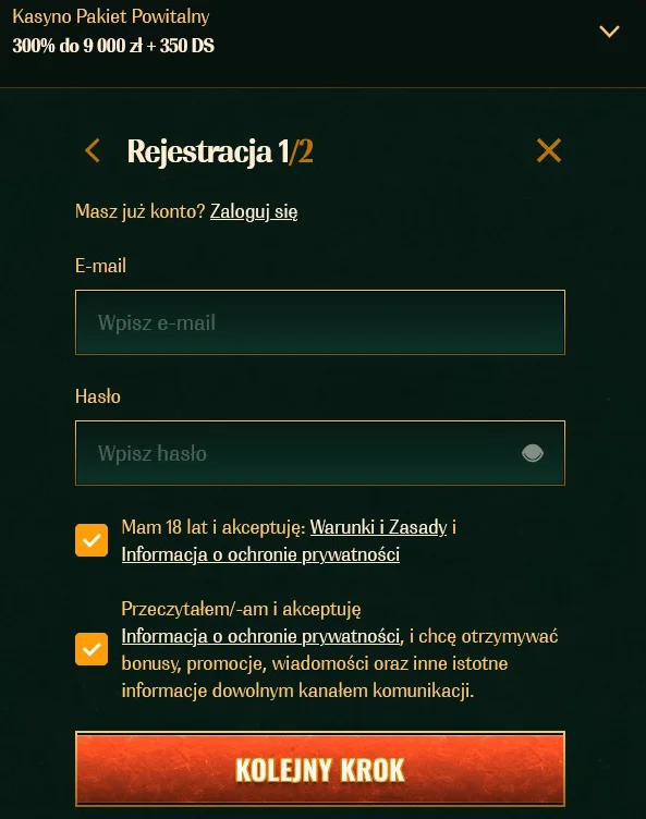 SpyBet Formularz Rejestracyjny SpyBet Formularz Rejestracyjny