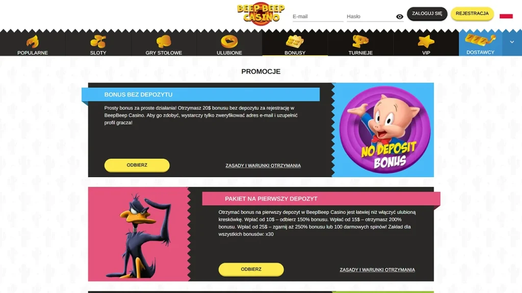Beep Beep Casino Promocje