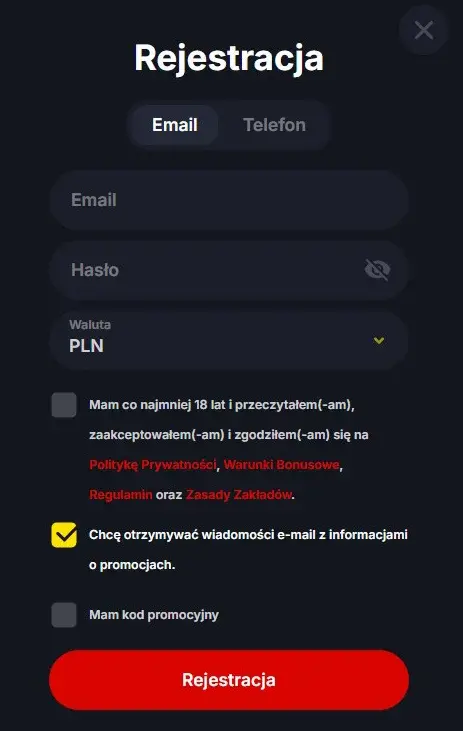 Yep Formularz Rejestracyjny