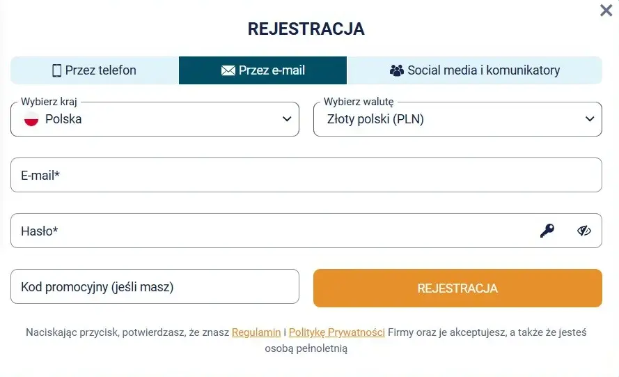 ColdBet Formularz Rejestracyjny ColdBet Formularz Rejestracyjny