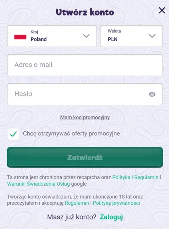 SafeCasino Casino Formularz Rejestracyjny