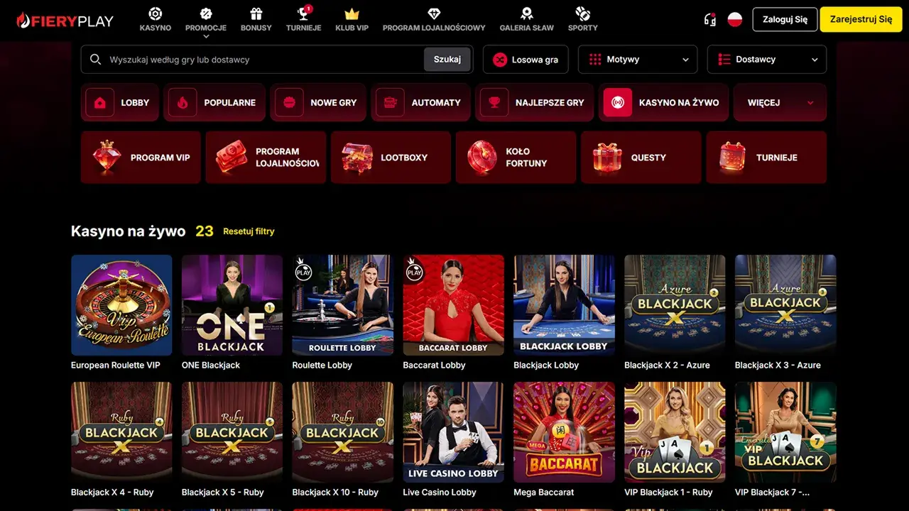 FieryPlay Casino Krupier na Żywo