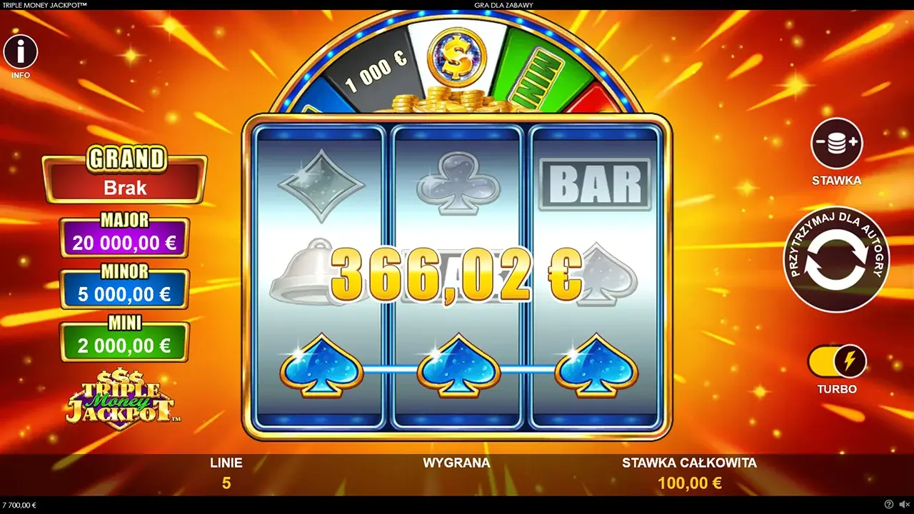 Triple Money Jackpot Wygrana