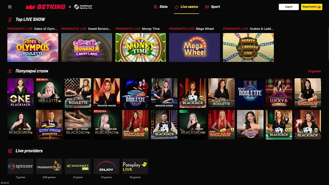 BETKING Casino Krupier na Żywo