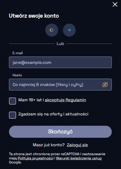 SpinCrypto Casino Formularz Rejestracyjny SpinCrypto Casino Formularz Rejestracyjny